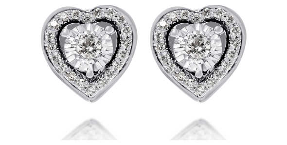 Bliss by Damiani Diamond Heart Stud Women's Earring 20087975