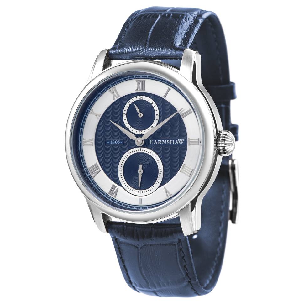 Thomas Earnshaw Cornwall Skeleton - Orologio automatico da uomo, 40 mm, con cinturino in vera pelle ES-8110, Nero, Cinghia